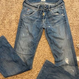 Hudson bootcut distressed denim jeans